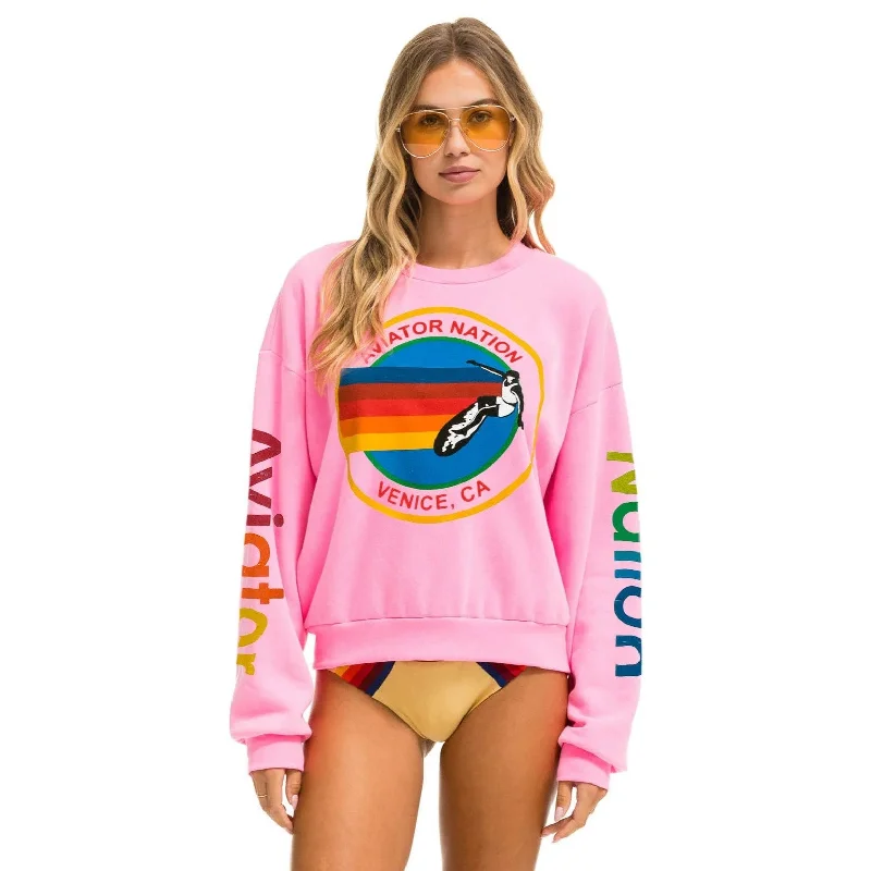 Relaxed Crew Sweatshirt (Neon Pink)