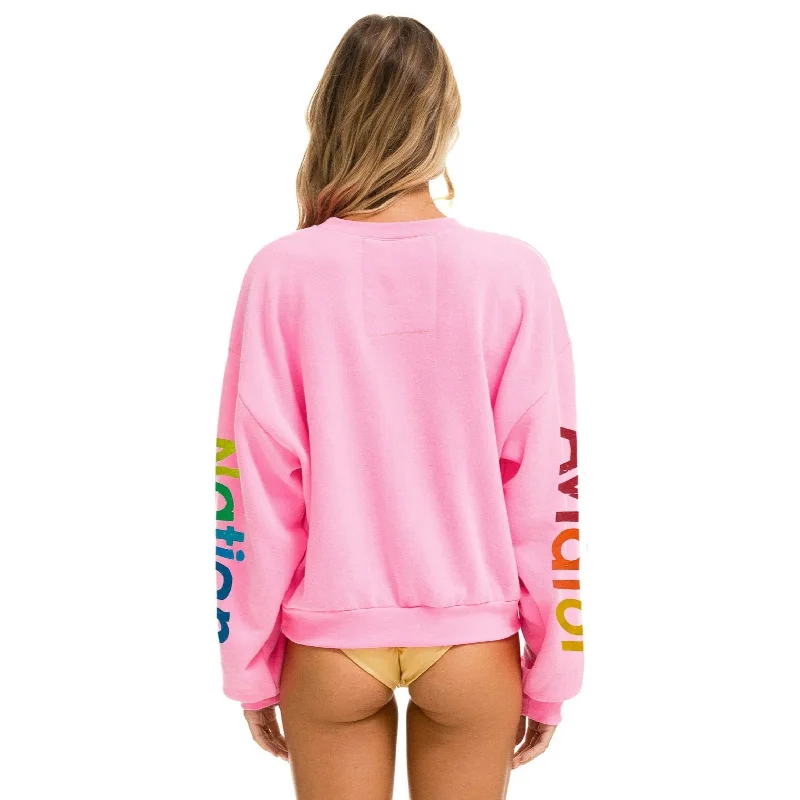 Relaxed Crew Sweatshirt (Neon Pink)