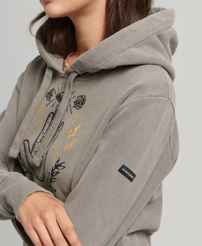 Vintage Peace & Love Hoodie | Dark Khaki