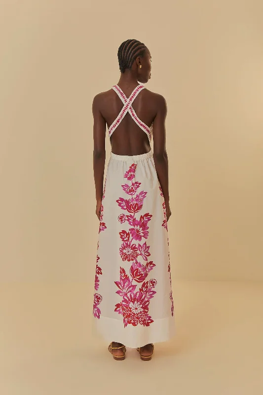 Off-White Flowerful Birds Maxi Dress