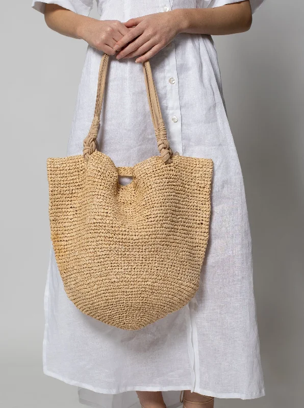 Graciela Raffia Shoulder Bag - Deep Natural