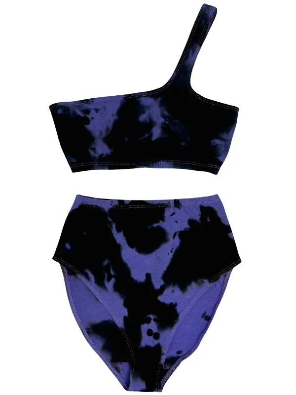 Hot Shoulder Bikini Top - Purple Rain Tie-Dye