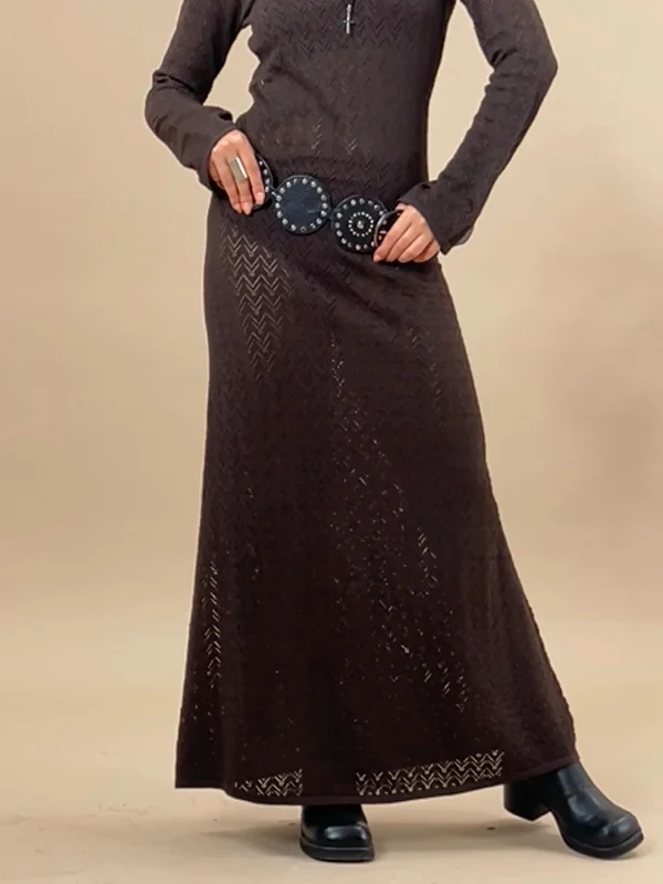 Jadie Long Sleeve Maxi Dress in Coffee