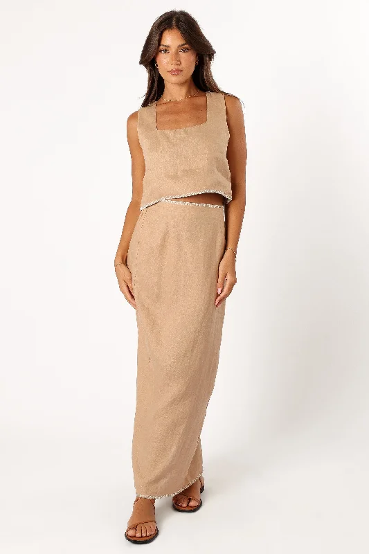 Odette Midi Skirt - Camel