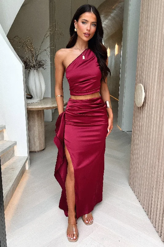 Sanah Maxi Skirt - Burgundy