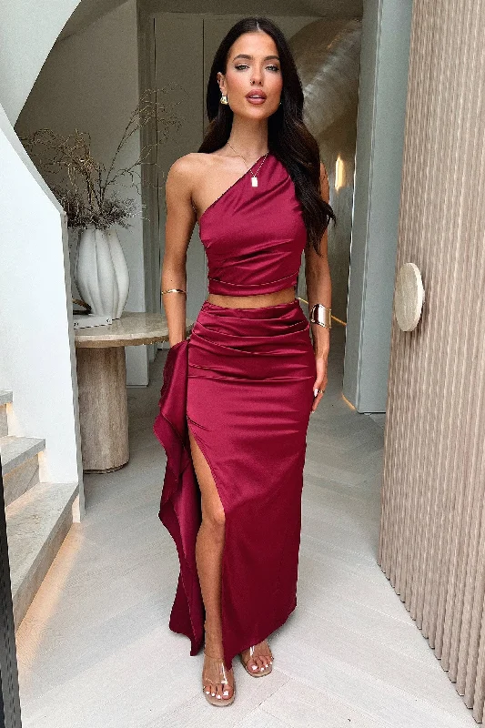 Sanah Maxi Skirt - Burgundy