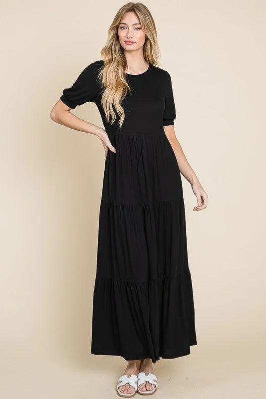 Tiered Maxi Dress 1481 in Black