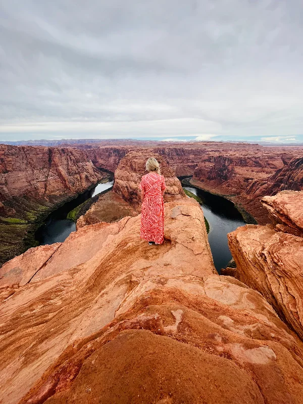 Zion Coral & Orange  Maxi Dress