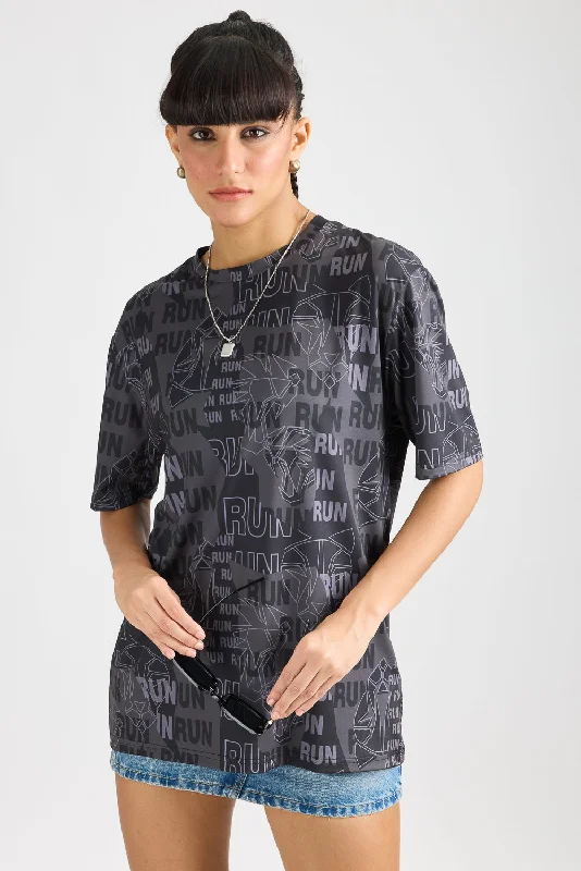 Printed Women's T-Shirt - Athlete Nylon Fabric Polyester Fabric Spandex Fabric