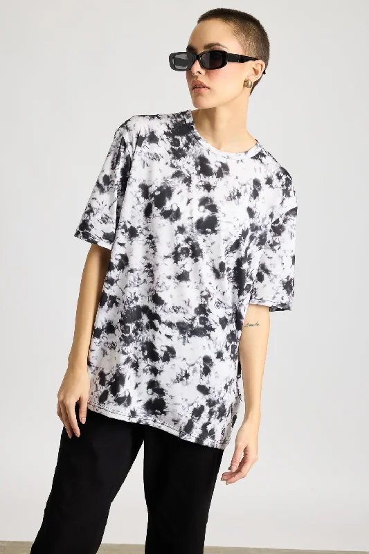 Printed Women's T-Shirt - Draco Fusion Collared T-Shirt Boat Neck A-Line