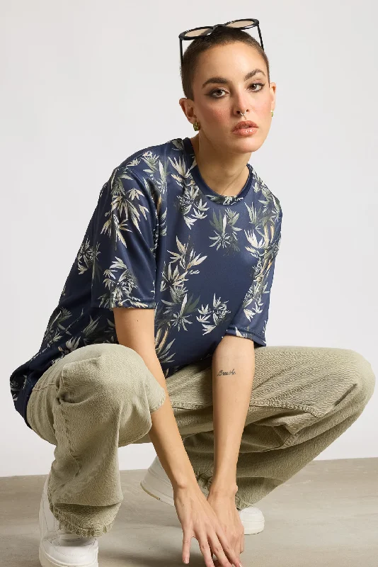 Printed Women's T-Shirt - Shrubs Hooded Caped Shawl Collar