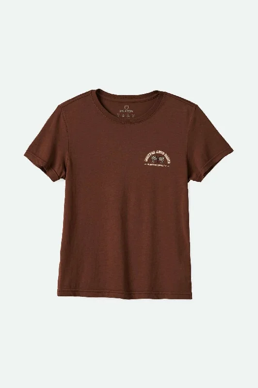 Auto Parts Fitted Crew T-Shirt - Pinecone Brown Worn Wash Silk Blend Satin Velvet