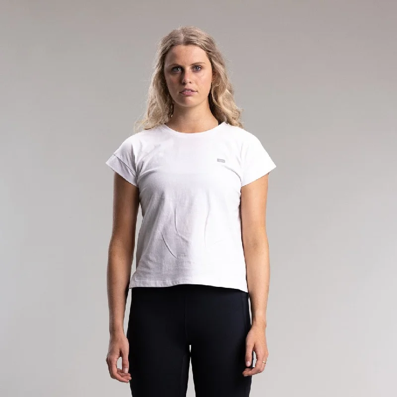 Capsize Box Tee Women's WHITE Mesh Blend Leather Blend Suede Blend