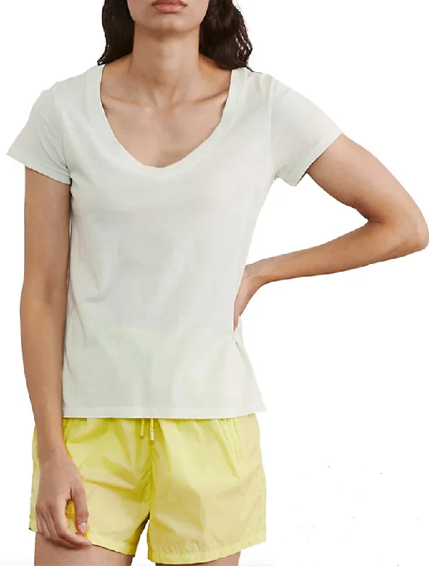 Classic V-Neck T-Shirt - PATRICK ASSARAF Solid Print Embellished