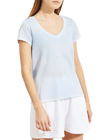 Classic V-Neck Tie Dye Tee - PATRICK ASSARAF Chenille Blend Fleece Blend Nylon Blend