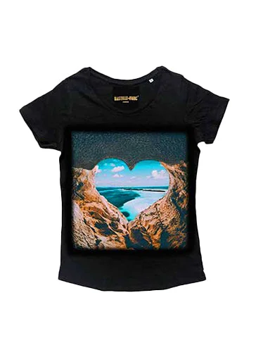 Heart T Shirt - BASTILLE Spandex Blend Rayon Blend Denim Blend