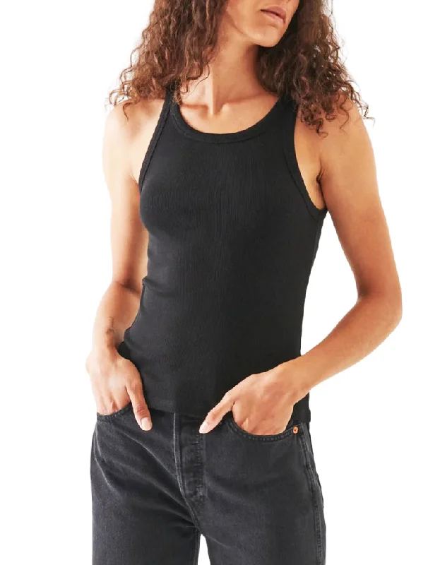 High Crew Tank - PATRICK ASSARAF Silk Blend Satin Velvet