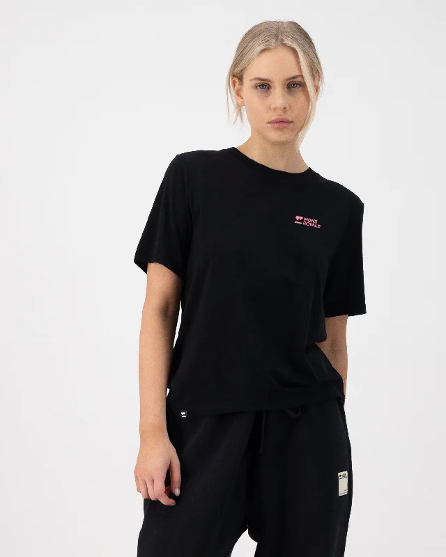 Icon Merino T-Shirt - Black 15 Years Mesh Blend Leather Blend Suede Blend