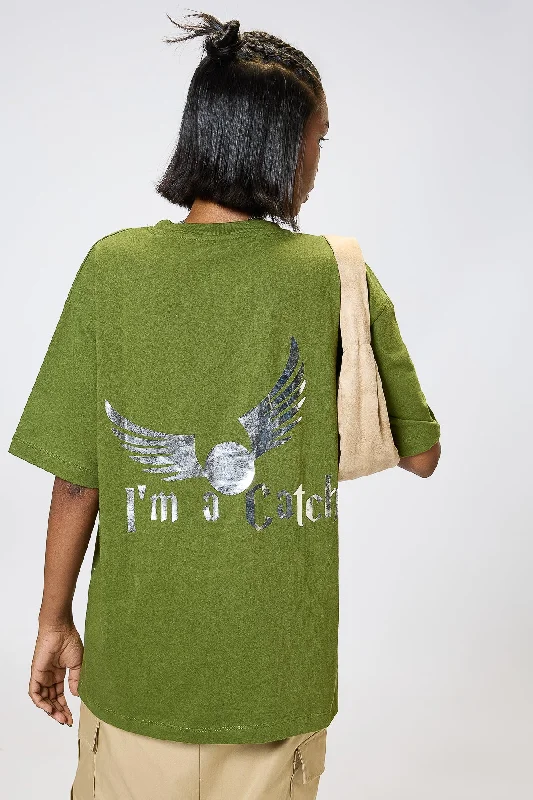 Imma Catch Oversized Tees Front Pockets Side Pockets Patch Pockets