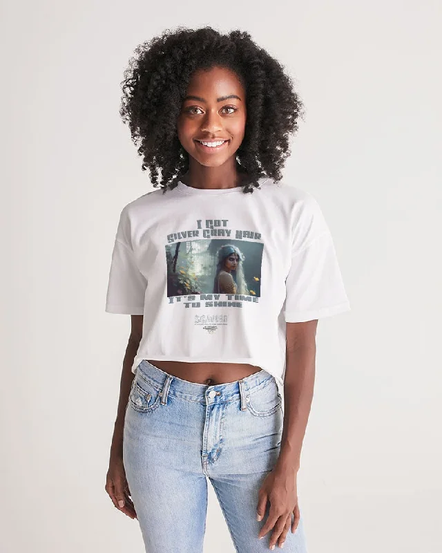 Indian sister to shine Women's All-Over Print Lounge Cropped Tee Embroidered Appliqued Beaded Indian sister to shine Women's All-Over Print Lounge Cropped Tee Embroidered Appliqued Beaded