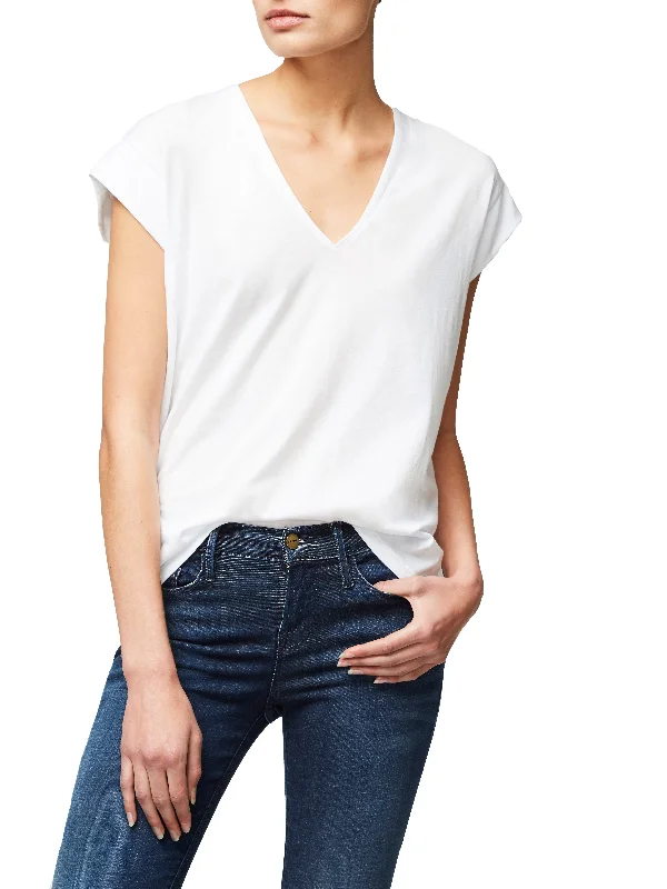 Le Mid Rise V-Neck - FRAME Notch Collar Peter Pan Collar Cowl Neck