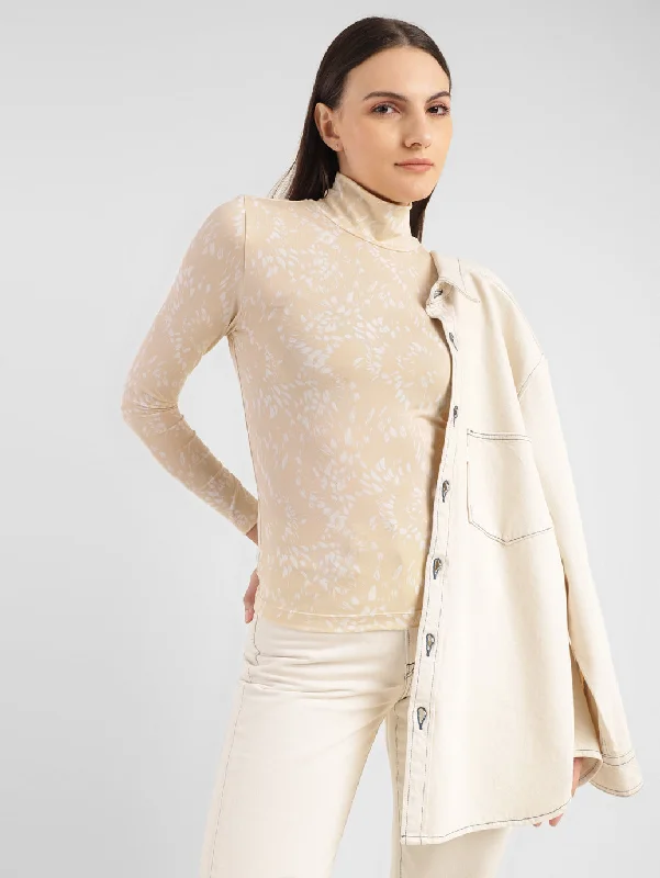 Levi's x Deepika Padukone Moon Rib Turtleneck Houndstooth Herringbone Solid