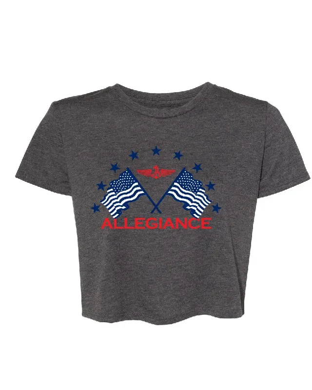 Liberty Crop Top Tee Chenille Blend Fleece Blend Nylon Blend