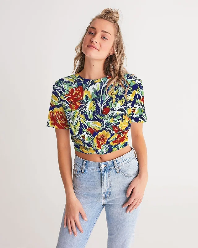 Painted floor design Women's All-Over Print Twist-Front Cropped Tee Houndstooth Herringbone Solid Painted floor design Women's All-Over Print Twist-Front Cropped Tee Houndstooth Herringbone Solid