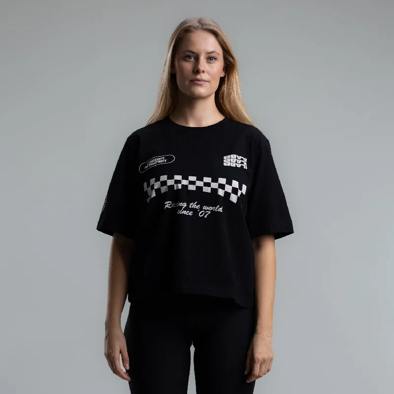 Positivity Relaxed Tee Women's Ribbed Striped Patterned