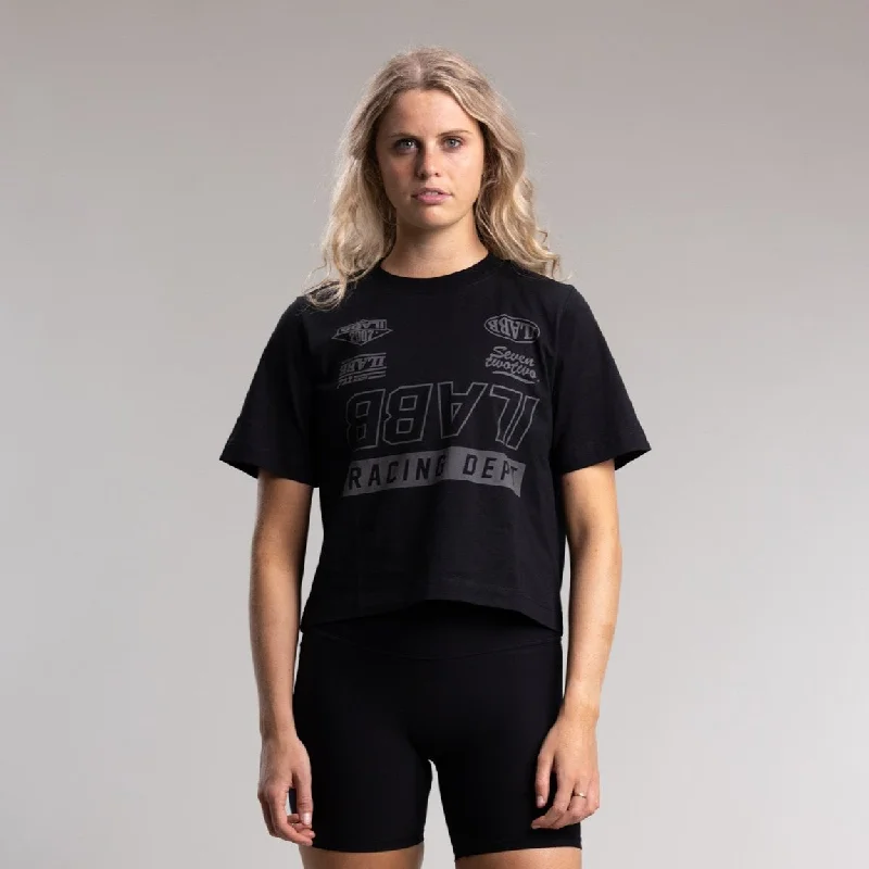 Race 3.0 Relaxed Tee Women's BLACK Jersey Fabric Tulle Fabric Batik Fabric
