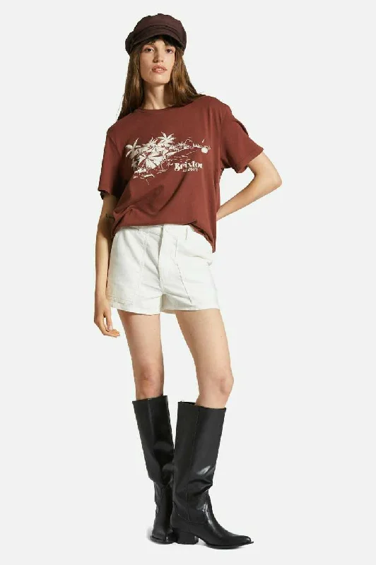 Riviera Vintage Crew T-Shirt - Sepia Worn Wash Terry Blend Velvet Blend Canvas Blend