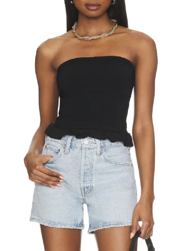 Ruffled Corset Tube Top - AUTUMN CASHMERE Hooded Caped Shawl Collar
