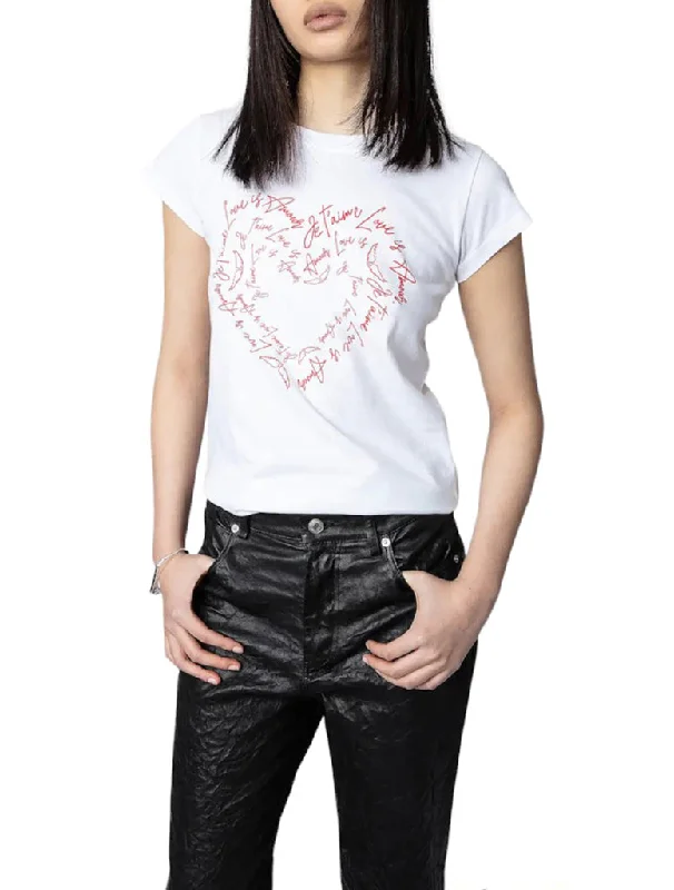 Skinny Heart T-Shirt - ZADIG & VOLTAIRE Wool Fabric Cashmere Fabric Tweed Fabric