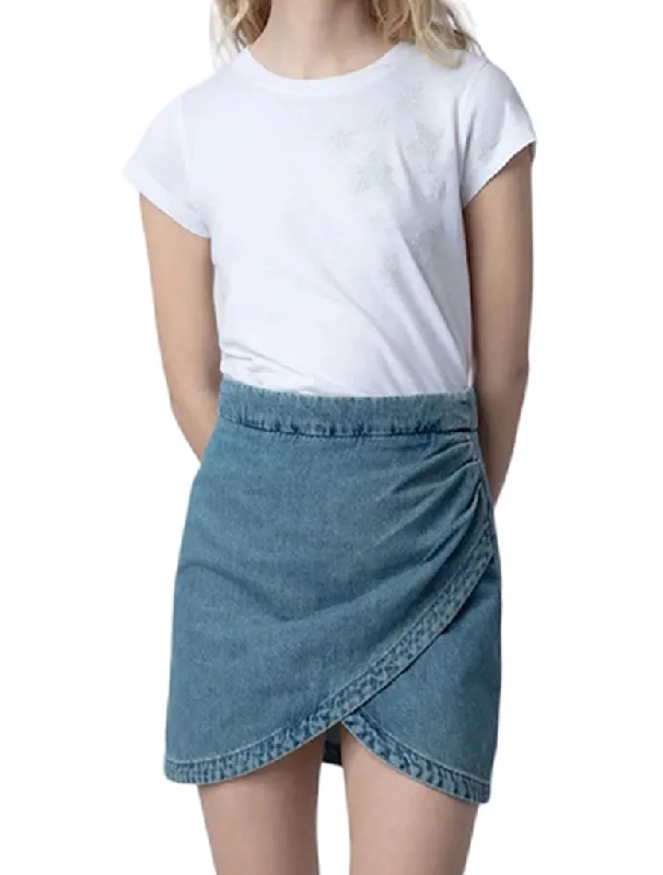 Skinny Rain Strass T-Shirt - ZADIG & VOLTAIRE Mesh Canvas Denim