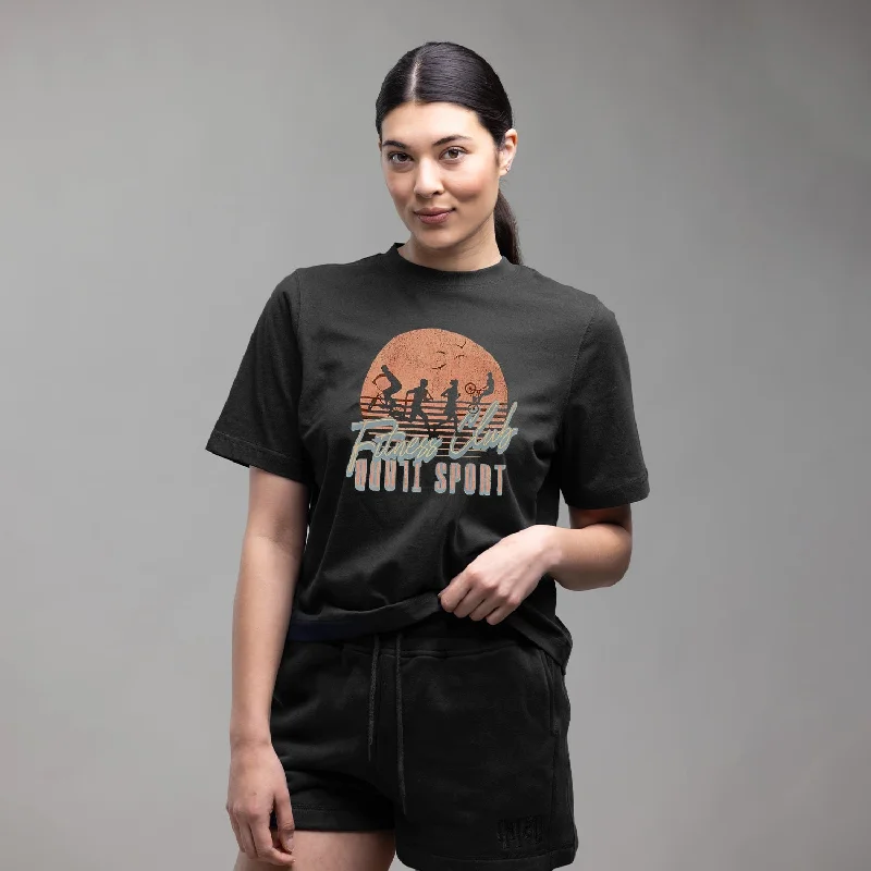 Sunrun Block Tee Women's Cotton Fabric Linen Fabric Terry Fabric