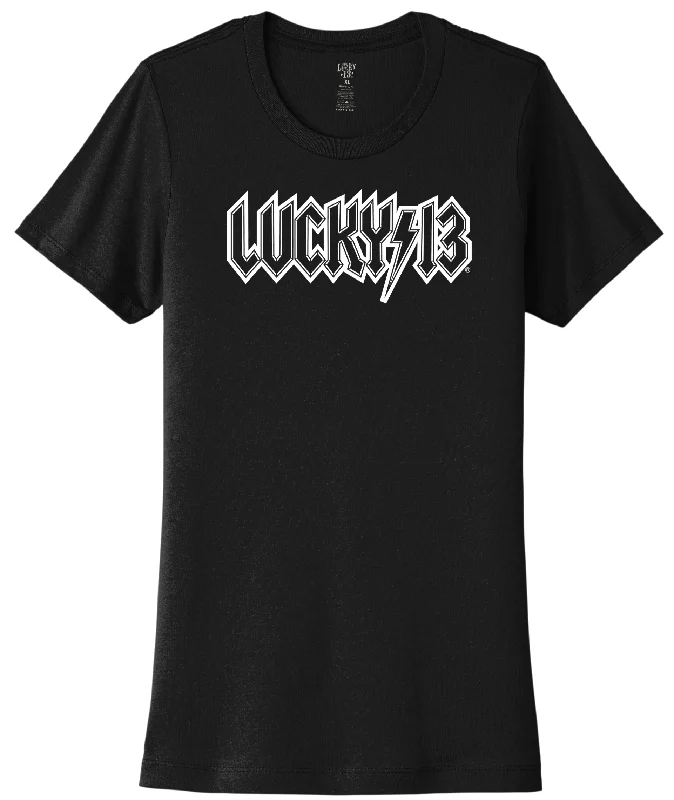 The HIGH VOLTAGE Women's Crew Neck Tee **NEW** Houndstooth Herringbone Solid