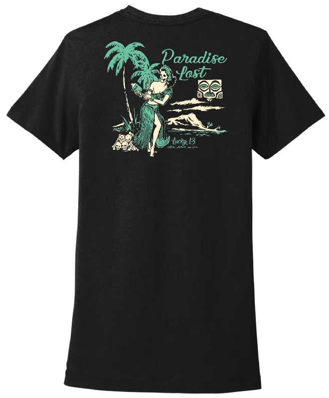 The PARADISE LOST Women's Crew Neck Tee Polka Dot Checkered Tartan