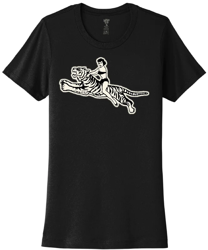 The UNLEASHED Women's Crew Neck Tee **NEW** Spandex Blend Rayon Blend Denim Blend