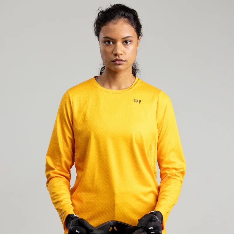 Traverse Long Sleeve Jersey - Women's GOLD Wool Fabric Cashmere Fabric Tweed Fabric