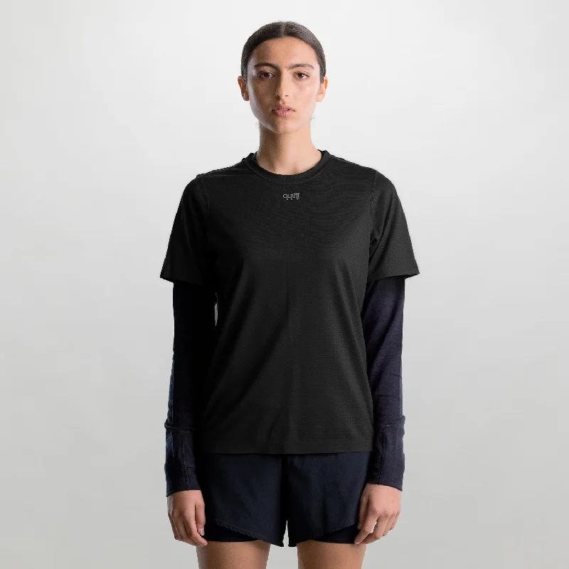 Vertical Tech Tee - Women's BLACK Chenille Blend Fleece Blend Nylon Blend