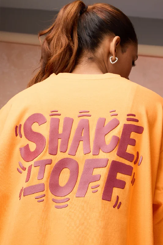Women's Doggo Over All Orange T-Shirt Mesh Blend Leather Blend Suede Blend