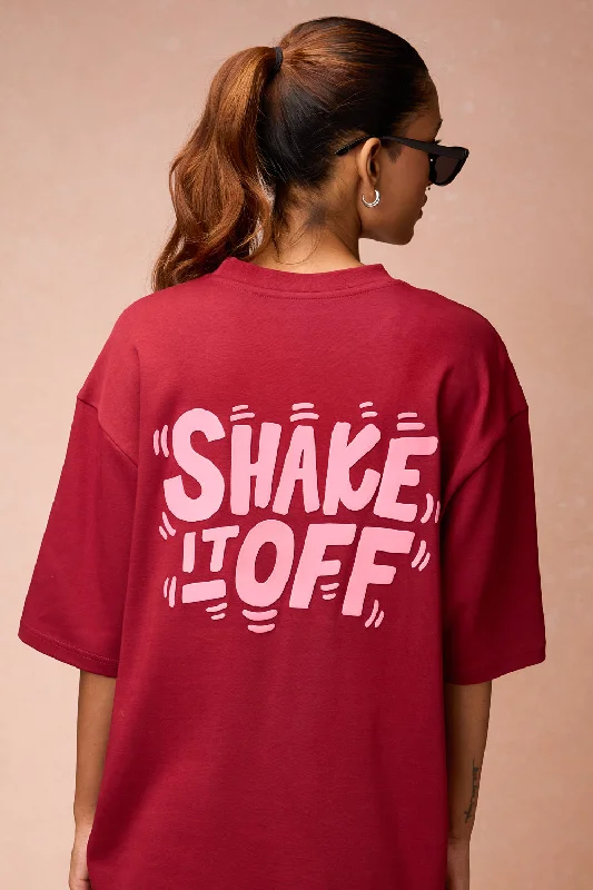 Women's Doggo Over All Red T-Shirt Print Jacquard Patchwork