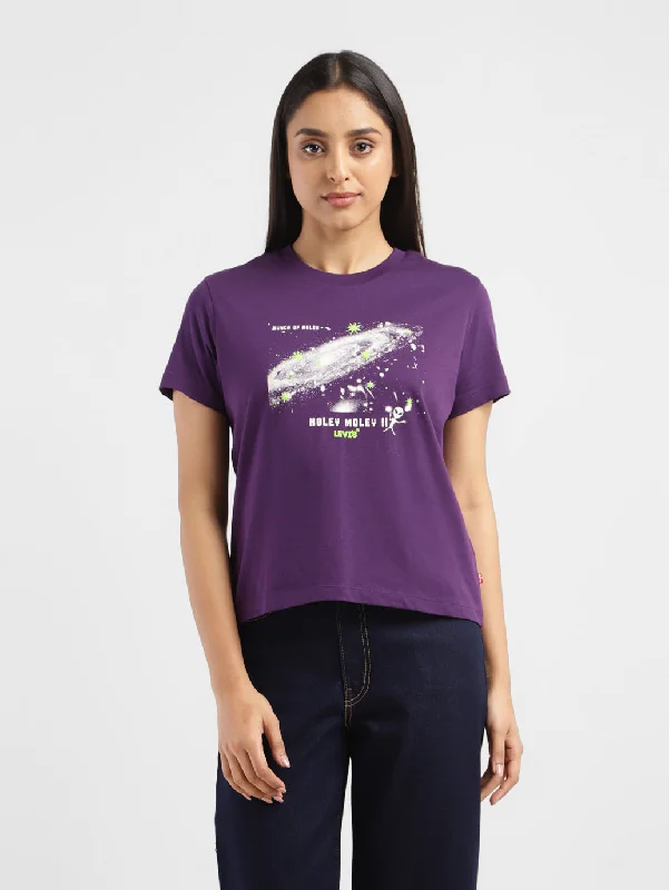 Women's Graphic Print Crew Neck T-Shirt Graphic T-Shirt Round Neck Polyester