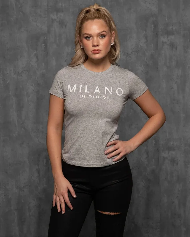 Women's Lux Signature Tee Collared T-Shirt Boat Neck A-Line