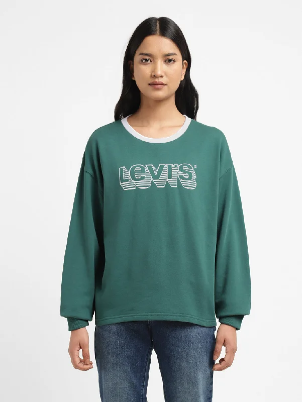 Womens Printed Crew Neck Sweatshirts Cotton Fabric Linen Fabric Terry Fabric