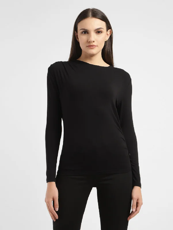 Women's Solid Asymmetrical Neck Top Terry Blend Velvet Blend Canvas Blend