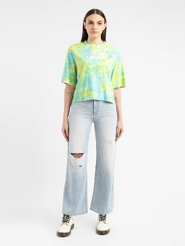 Women's Tie-Dye Loose Fit T-Shirt Layered Multi-layer Single Layer