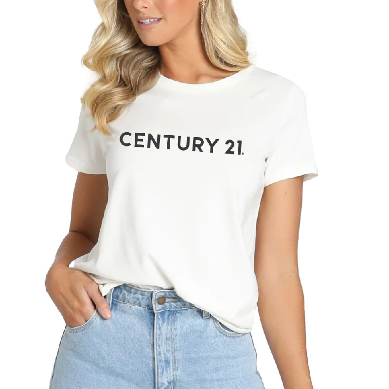 Wordmark Crew Tee, White Ladies Oversized T-Shirt Spandex breathable