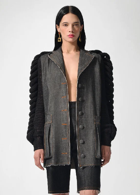 DENIM STATEMENT BLAZER Women's Premium Blazer