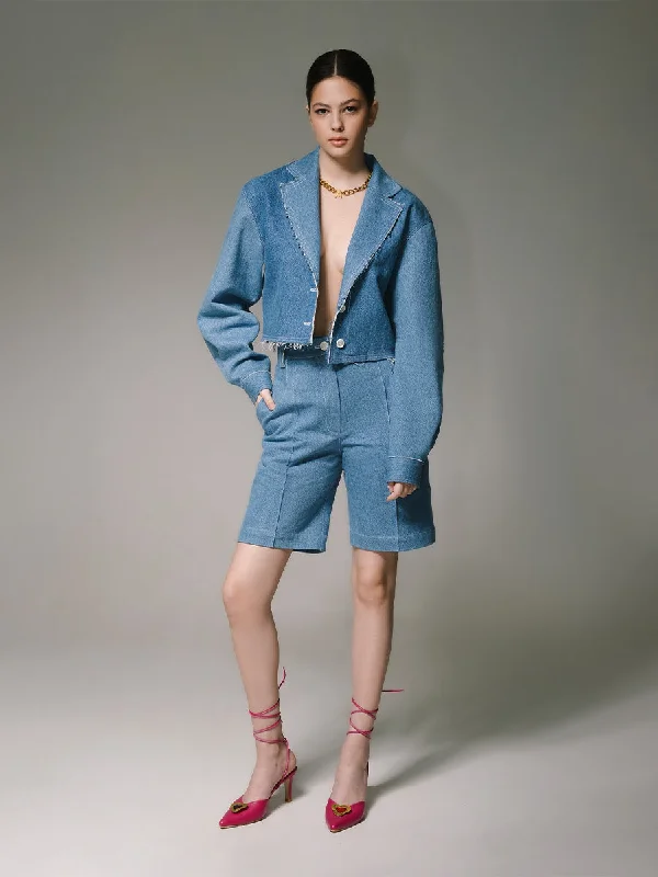 HEARTS DENIM BLAZER Women's Vintage Jacket